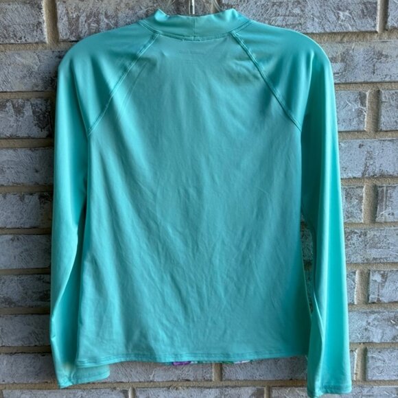 Lands' End Long Sleeve Floral Print Swim Shirt Girl's Size XL (14-16). - Picture 2 of 7